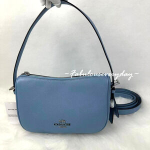 Coach Kailey Shoulder/Crossbody Bag In Leather/Gunmetal/Bluebell CY707 NWT